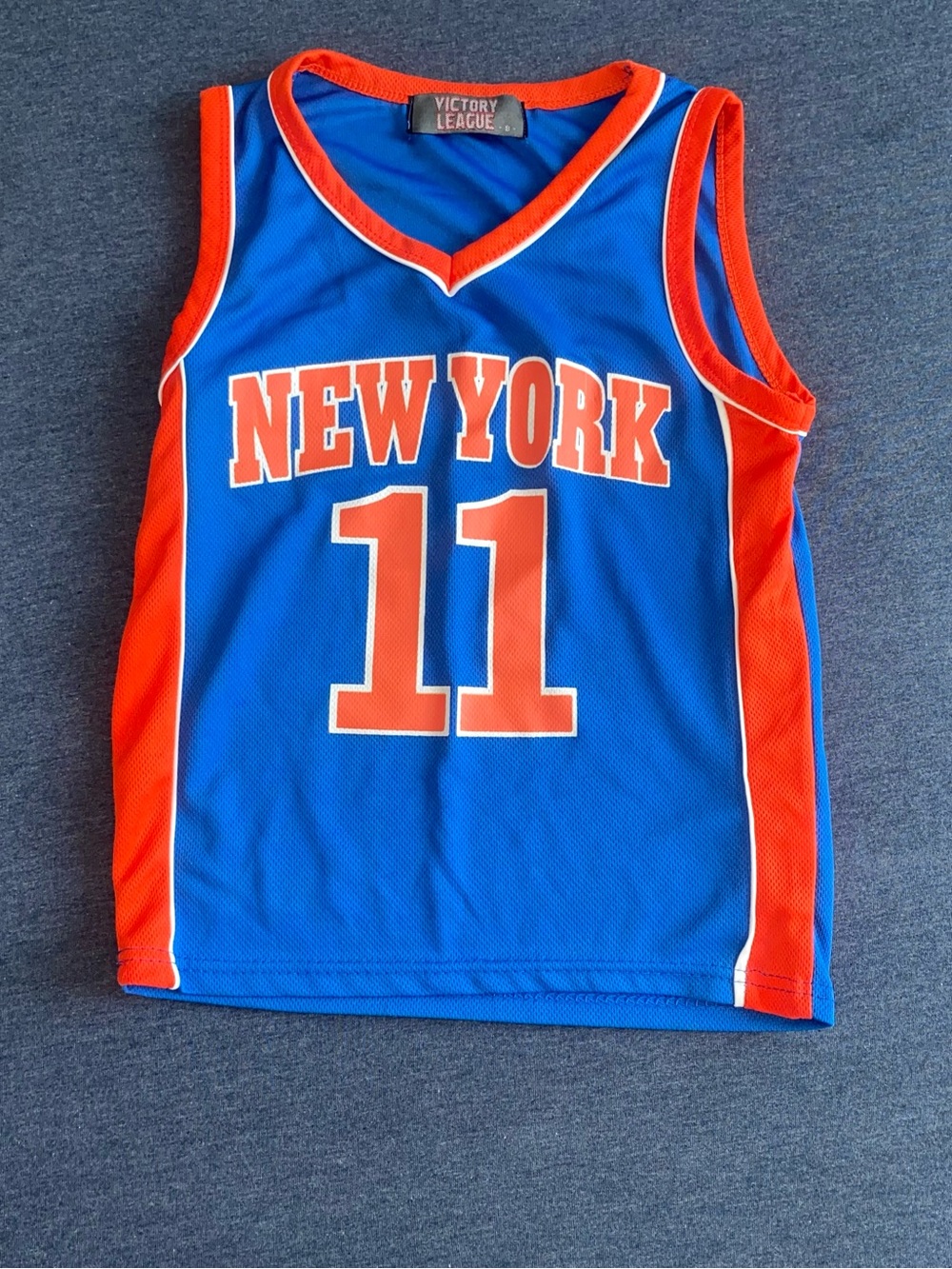 Kids Blue & Orange 'New York' Basketball Jersey - Size Kids